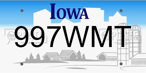 997WMT Iowa License Plate