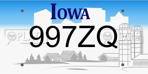 997ZQ Iowa License Plate