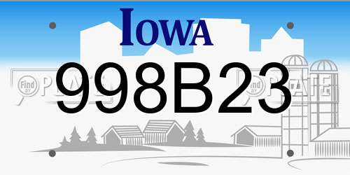 998B23 Iowa License Plate