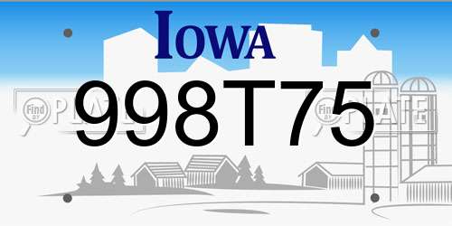 998T75 Iowa License Plate