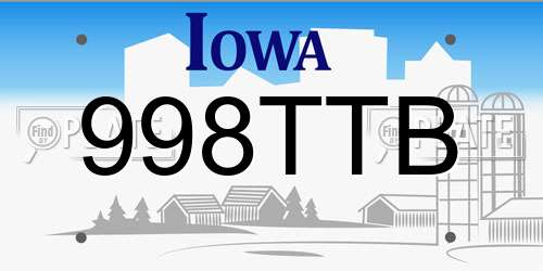 998TTB Iowa License Plate