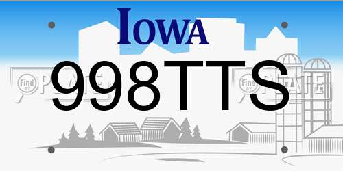 998TTS Iowa License Plate