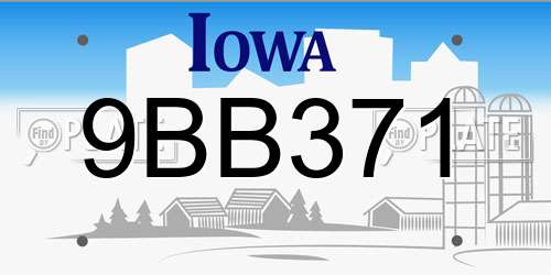 9BB371 Iowa License Plate