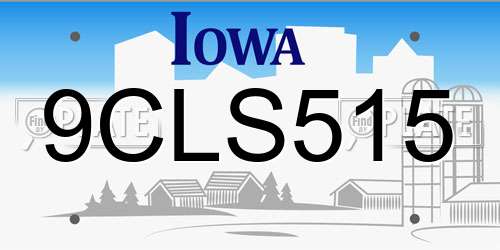 9CLS515 Iowa License Plate