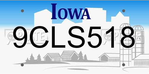 9CLS518 Iowa License Plate
