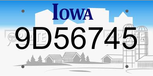 9D56745 Iowa License Plate