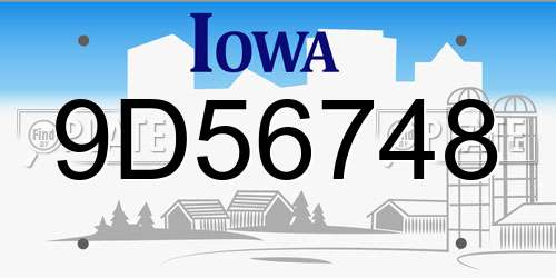 9D56748 Iowa License Plate