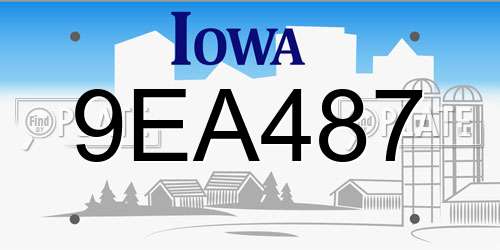 9EA487 Iowa License Plate