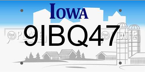 9IBQ47 Iowa License Plate