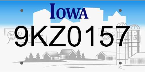 9KZ0157 Iowa License Plate