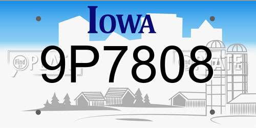 9P7808 Iowa License Plate