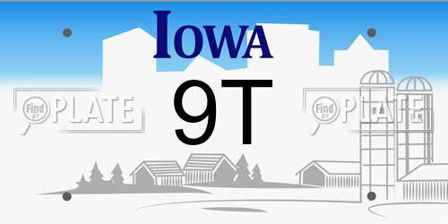 9T Iowa License Plate