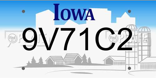 9V71C2 Iowa License Plate