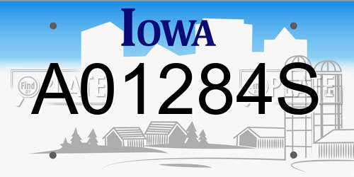 A01284S Iowa License Plate
