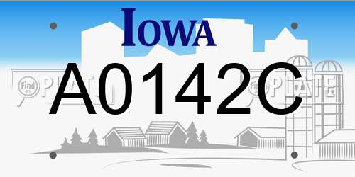 A0142C Iowa License Plate