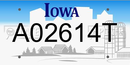 A02614T Iowa License Plate