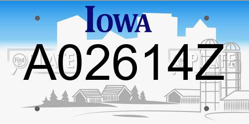 A02614Z Iowa License Plate