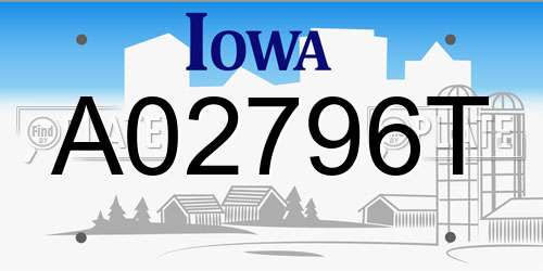A02796T Iowa License Plate