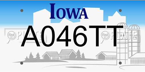 A046TT Iowa License Plate