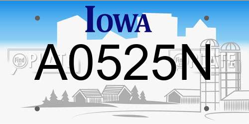 A0525N Iowa License Plate