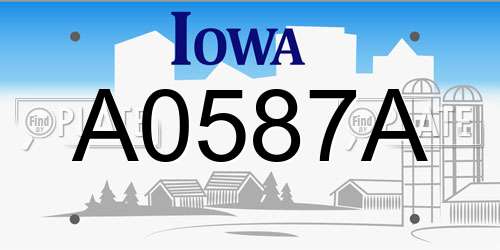 A0587A Iowa License Plate