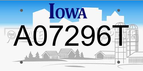 A07296T Iowa License Plate