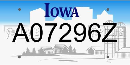 A07296Z Iowa License Plate