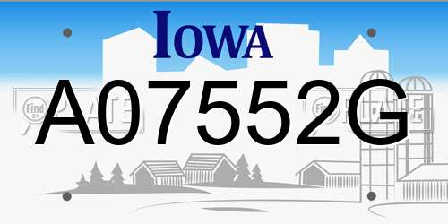 A07552G Iowa License Plate