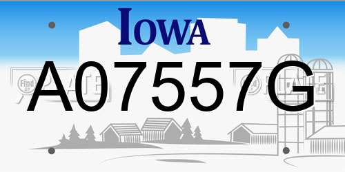 A07557G Iowa License Plate