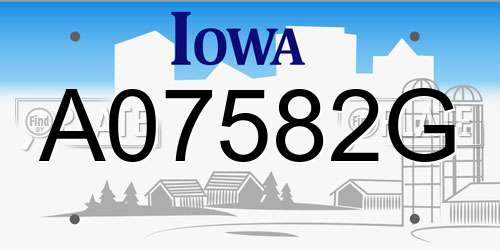 A07582G Iowa License Plate