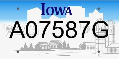 A07587G Iowa License Plate