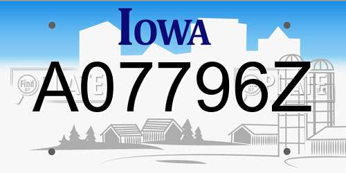 A07796Z Iowa License Plate