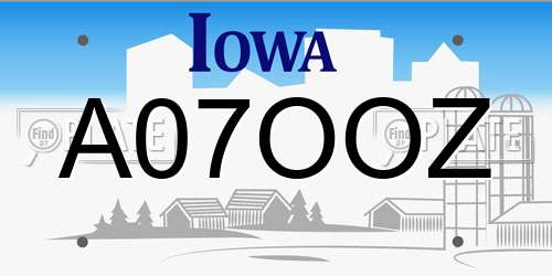 A07OOZ Iowa License Plate