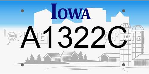 A1322C Iowa License Plate