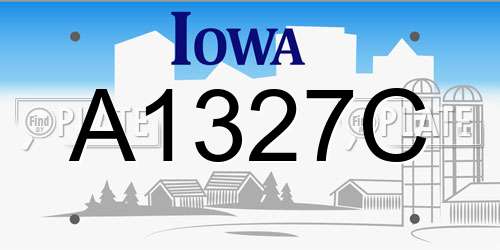 A1327C Iowa License Plate