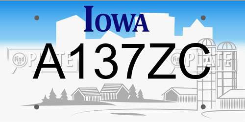 A137ZC Iowa License Plate