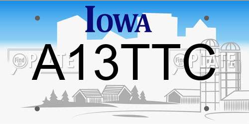 A13TTC Iowa License Plate