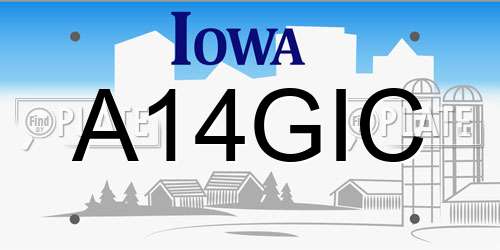 A14GIC Iowa License Plate