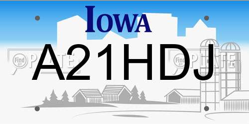 A21HDJ Iowa License Plate