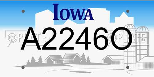 A2246O Iowa License Plate