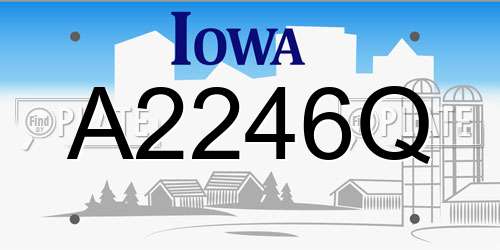A2246Q Iowa License Plate