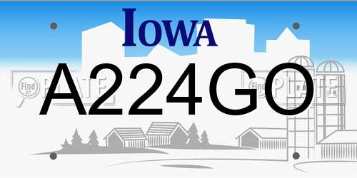 A224GO Iowa License Plate