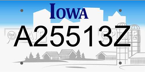 A25513Z Iowa License Plate