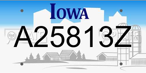 A25813Z Iowa License Plate
