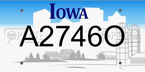 A2746O Iowa License Plate