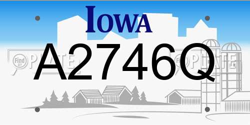 A2746Q Iowa License Plate