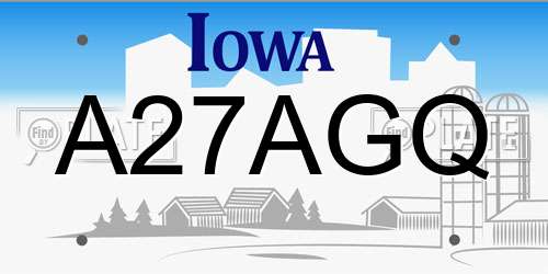A27AGQ Iowa License Plate