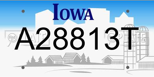 A28813T Iowa License Plate