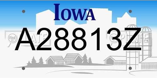 A28813Z Iowa License Plate