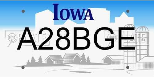A28BGE Iowa License Plate